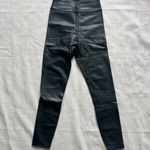 Black High-Waisted Faux Leather Leggings